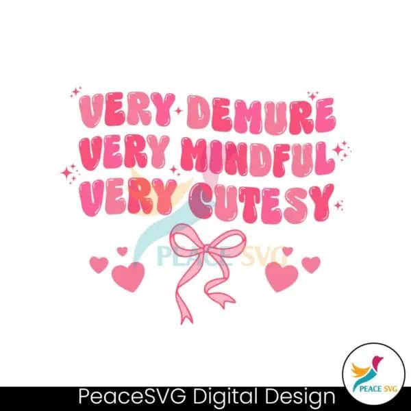 very-demure-very-mindful-very-cutesy-pink-bow-svg