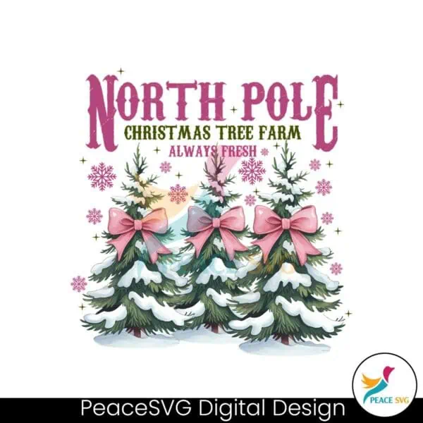 retro-christmas-tree-pink-coquette-bow-north-pole-png