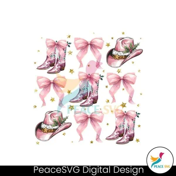 pink-coquette-bow-retro-western-cowboys-christmas-png