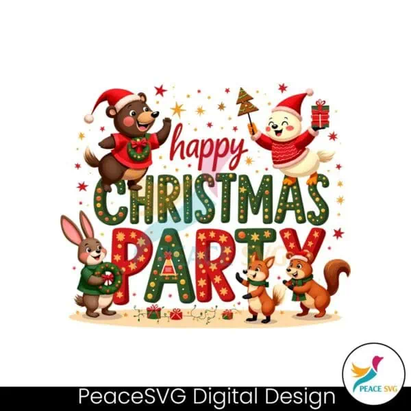 cartoon-happy-christmas-party-2024-christmas-farm-animal-png