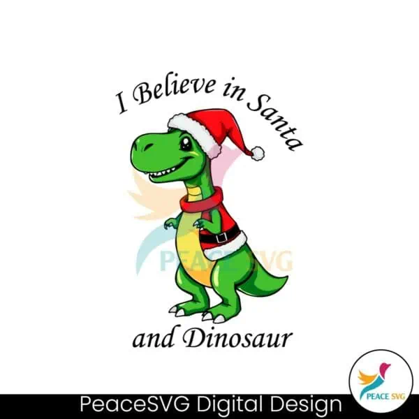 i-believe-in-santa-and-dinosaurs-christmas-dinosaurs-santa-hat-png