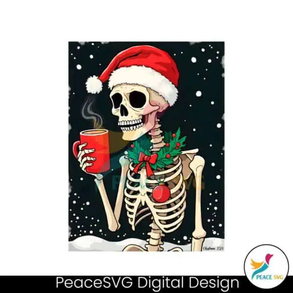 retro-christmas-coffee-lover-christmas-skull-coffee-png