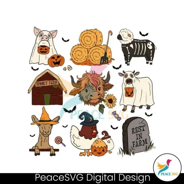 highland-cow-halloween-spooky-farm-svg