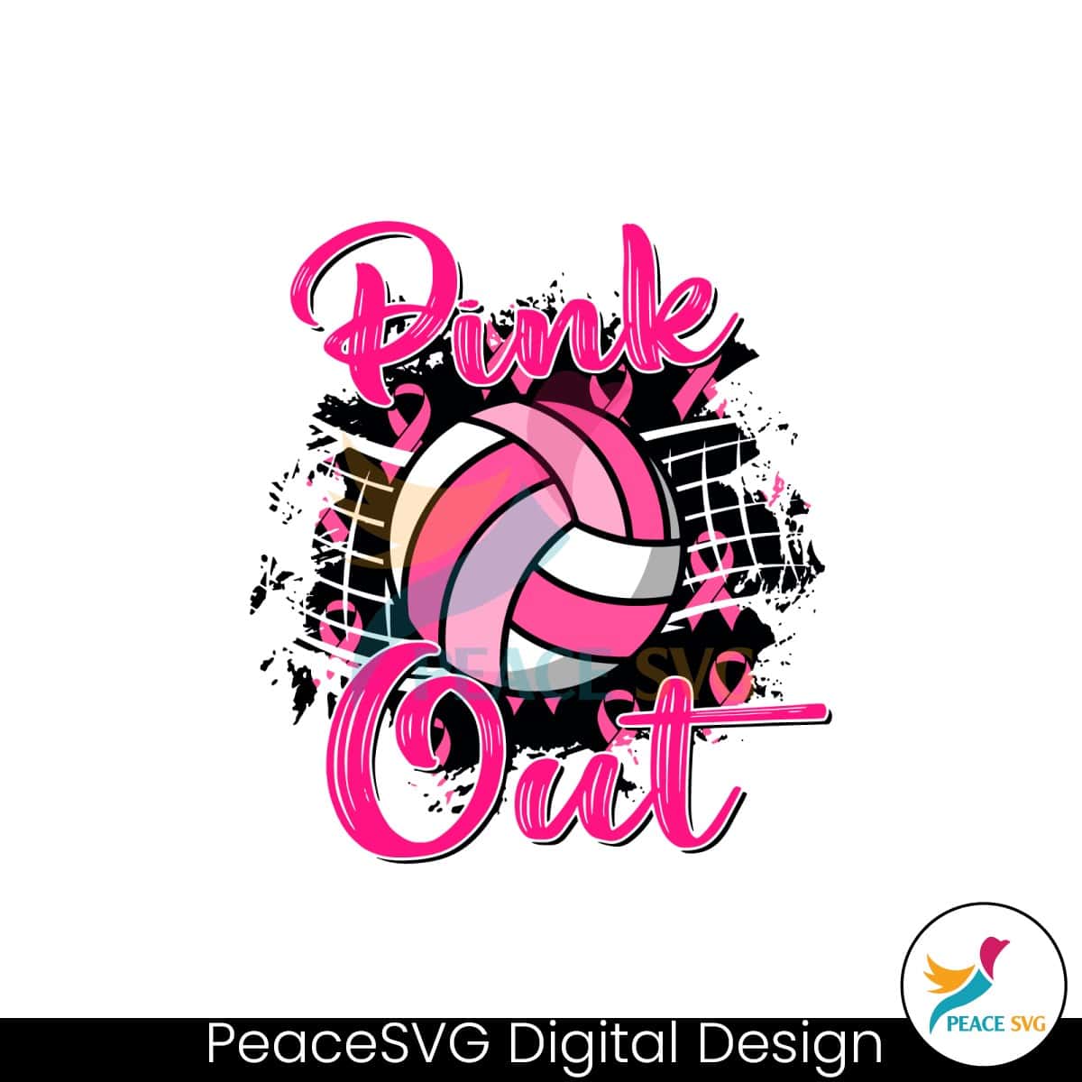 Volleyball Pink Out Breast Cancer SVG » PeaceSVG