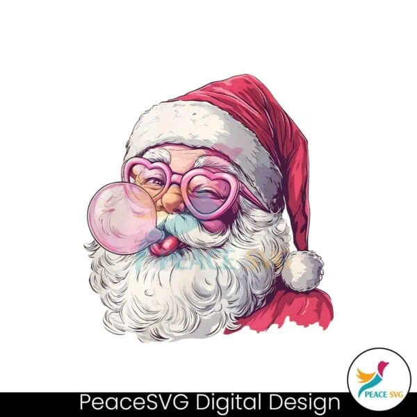 retro-santa-christmas-blowing-bubble-png