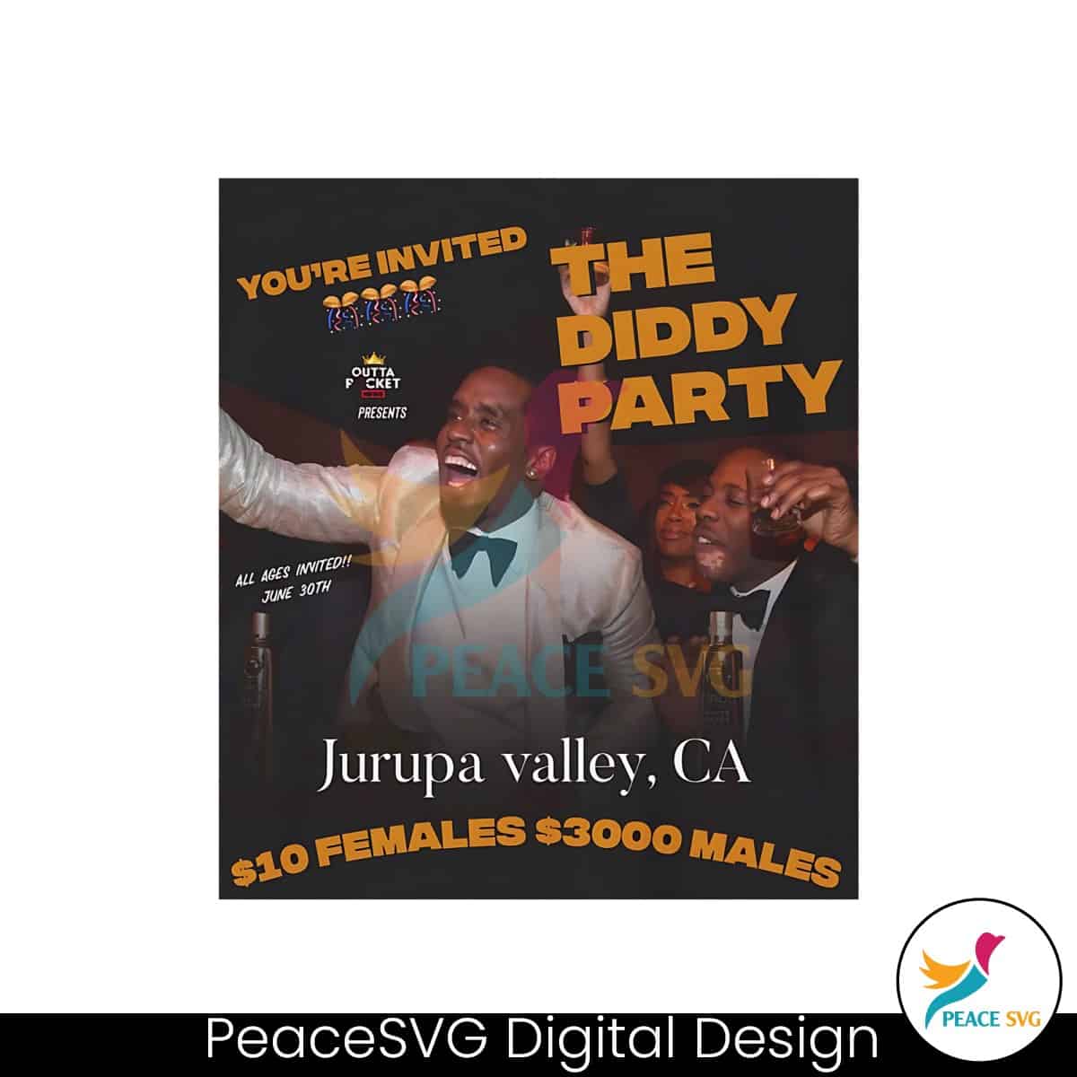 Youre Invited The Diddy Party Funny Diddy Meme PNG Instant Download ...