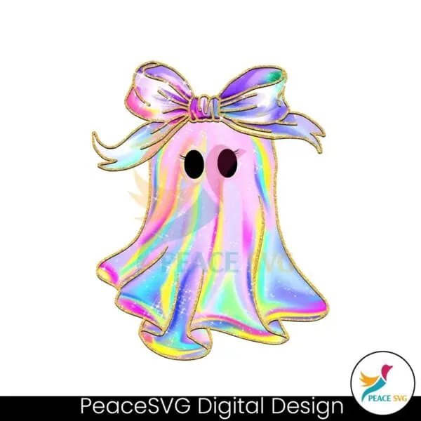 glitter-iridescent-ghost-pumpkin-coquette-bow-png