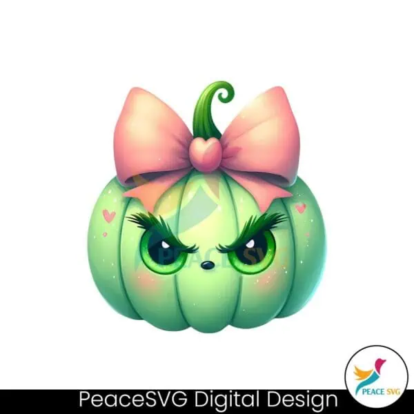 pink-coquette-pumpkin-grinch-face-svg