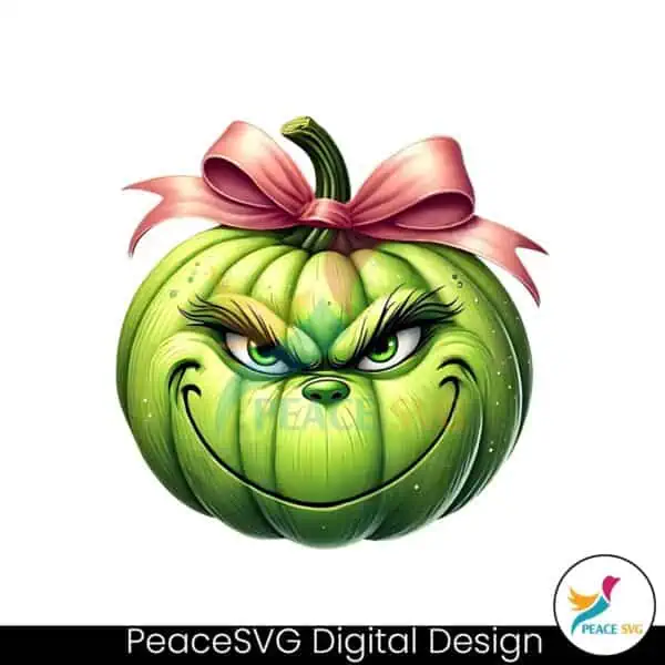 pink-bow-grinch-face-pumpkin-png