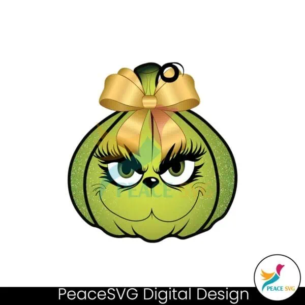 glitter-grinch-pumpkin-coquette-bow-png