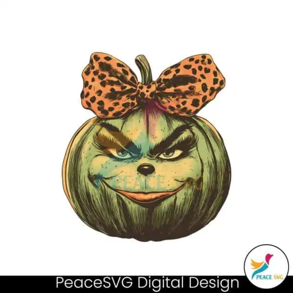 retro-grinch-pumpkin-face-leopard-coquette-bow-png