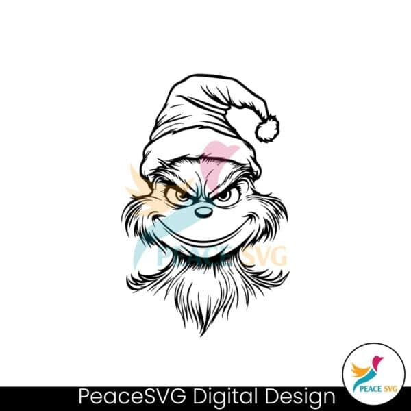 grinch-face-outline-merry-grinchmas-svg