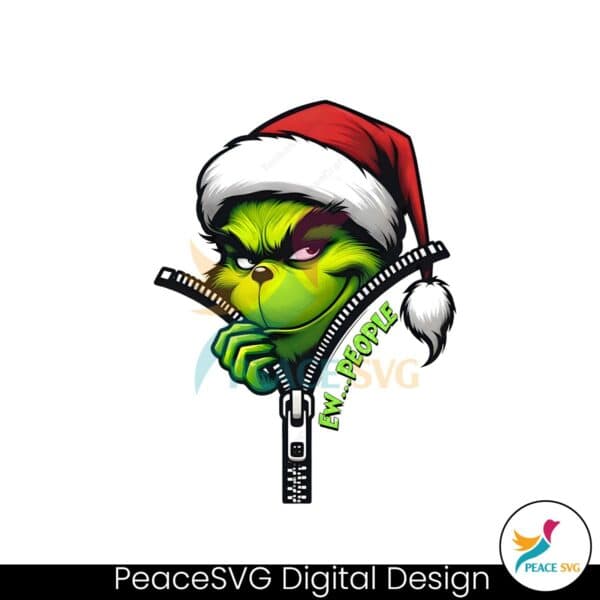 retro-ew-people-grinch-zipper-funny-christmas-png