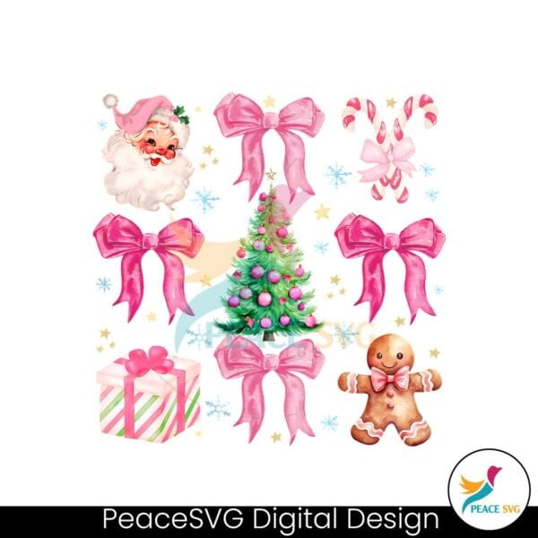 retro-pink-coquette-christmas-tree-santa-claus-png