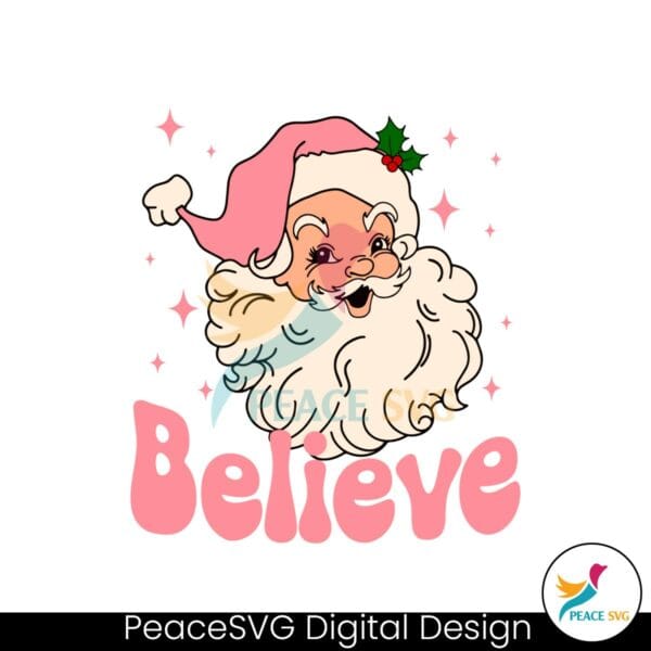 retro-groovy-believe-pink-santa-christmas-svg