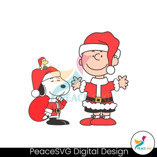 christmas-peanuts-charlie-brown-snoopy-and-woodstock-santa-hat-svg