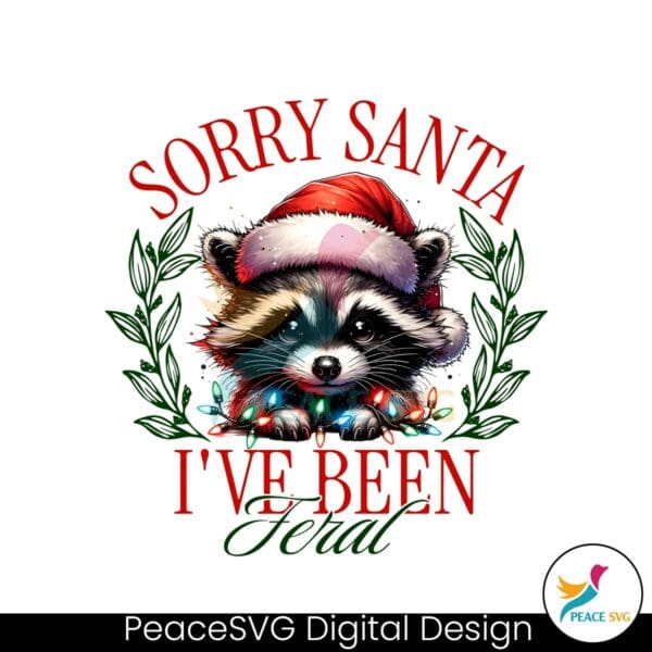 sorry-santa-ive-been-feral-retro-christmas-raccoon-santa-hat-png