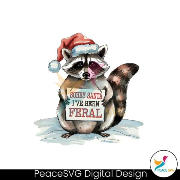 sorry-santa-ive-been-feral-christmas-funny-raccoon-mugshot-santa-hat-png