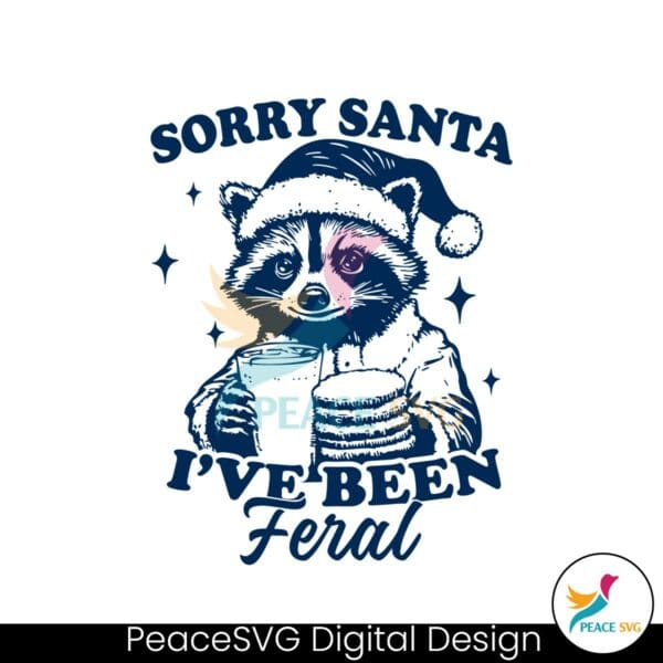 sorry-santa-ive-been-feral-funny-christmas-raccoon-cookies-and-milk-svg-silhouette