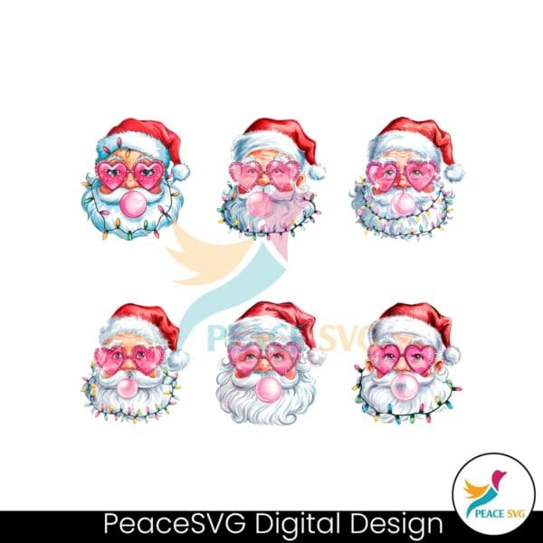 retro-pink-santa-christmas-png-bundle-coquette-retro-holiday-design-pink-girly-christmas-sublimation-trending-festive-png