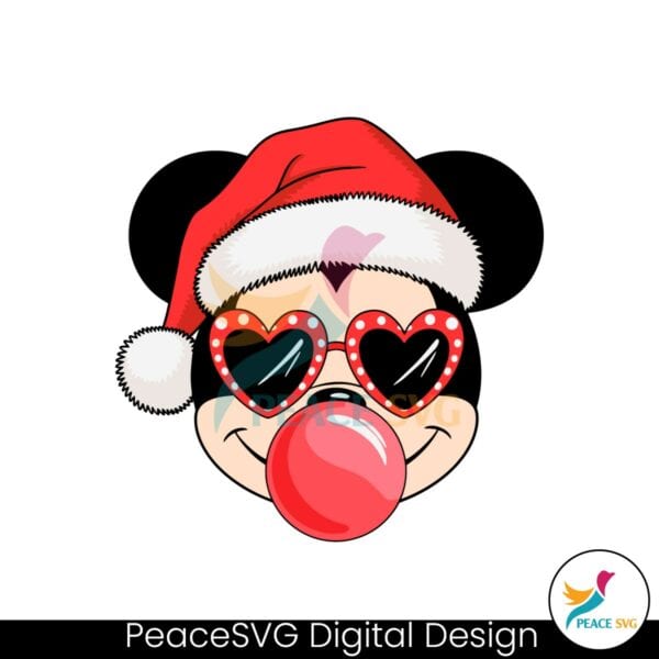 christmas-mickey-mouse-santa-hat-blowing-bubble-svg