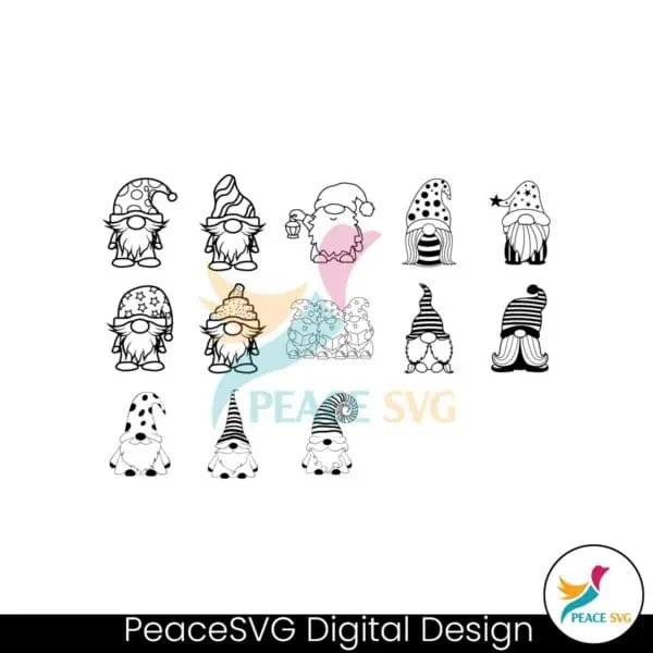 silhouette-gnome-black-and-white-svg-bundle