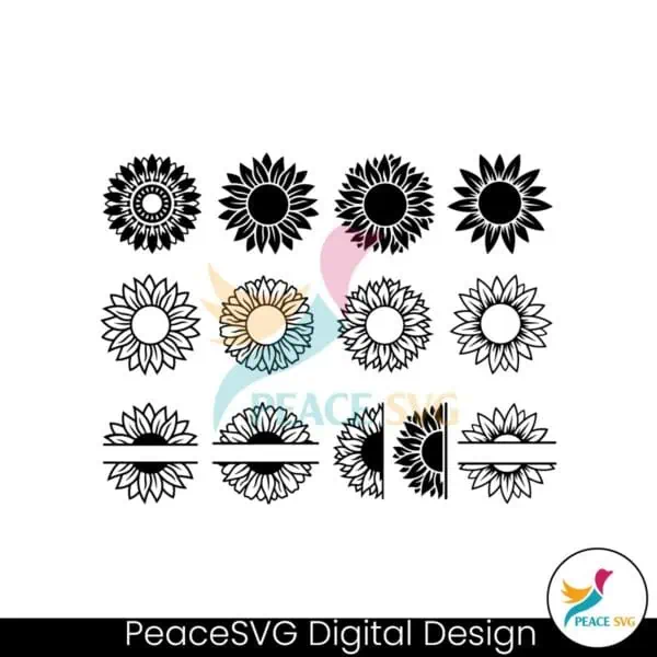 sunflower-black-and-white-svg-bundle