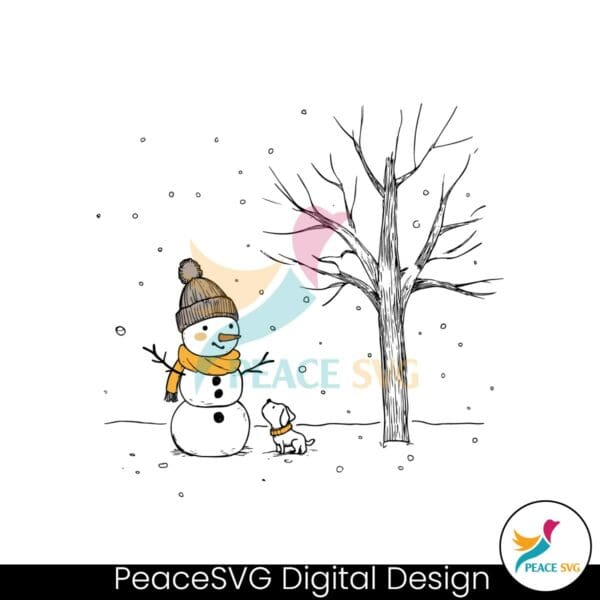 vintage-cozy-christmas-snowman-dog-svg