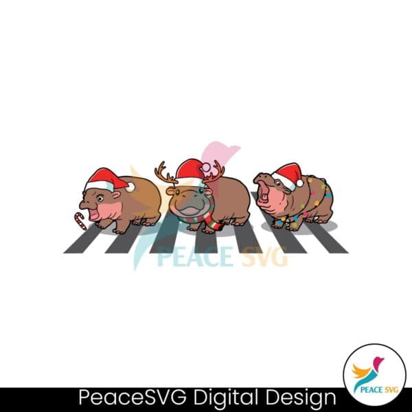 moo-deng-christmas-cross-the-road-santa-hat-christmas-light-svg