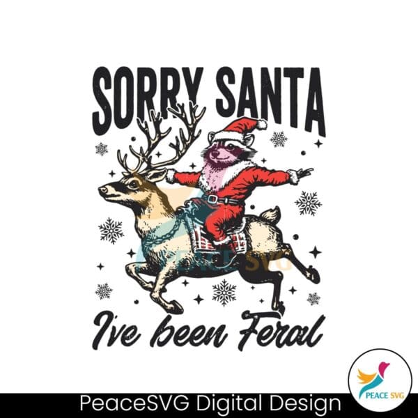 sorry-santa-ive-been-feral-retro-christmas-funny-raccoon-svg