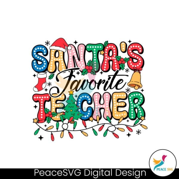 santas-favorite-teacher-christmas-light-svg