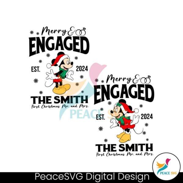 custom-merry-and-engaged-christmas-mickey-and-minnie-svg