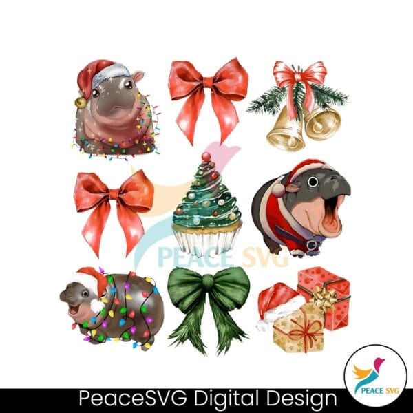 moo-deng-santa-hat-coquette-christmas-tree-png