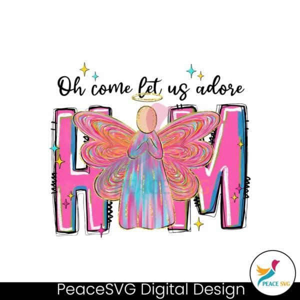 oh-come-let-us-adore-him-glitter-angel-christmas-png