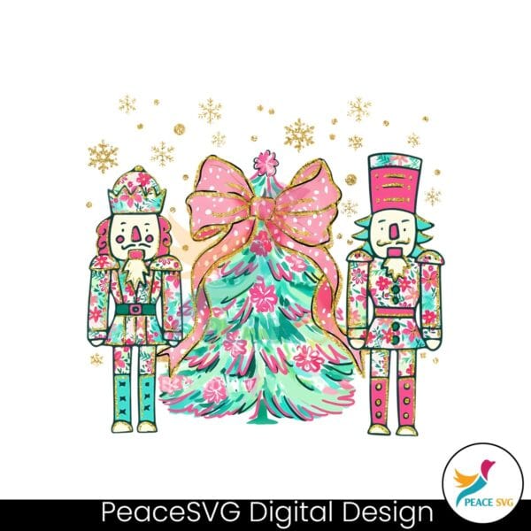 floral-glitter-coquette-christmas-tree-nutcracker-png