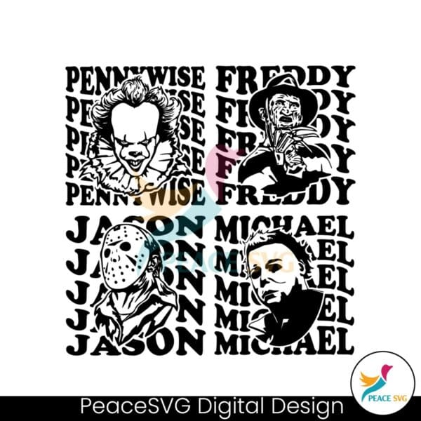 pennywise-freddy-jason-and-michael-horror-characters-svg-bundle