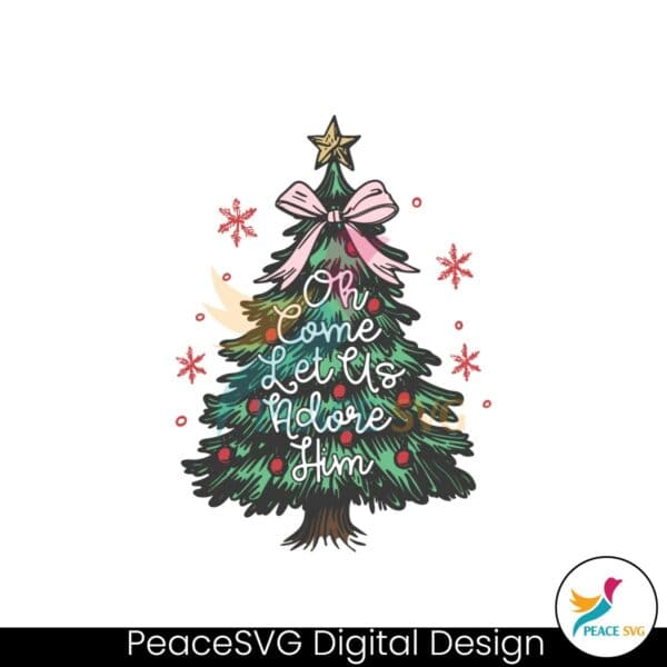 retro-vintage-christmas-tree-oh-come-let-us-adore-him-svg