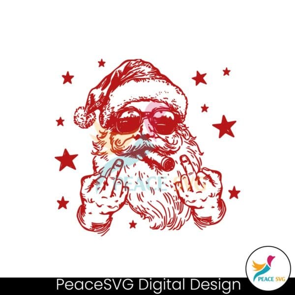 retro-santa-claus-middle-finger-santa-smokes-svg