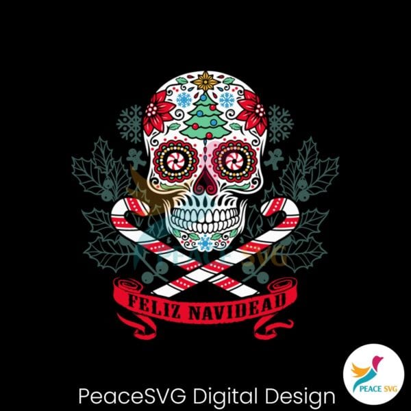 feliz-navidead-sugar-skull-christmas-svg