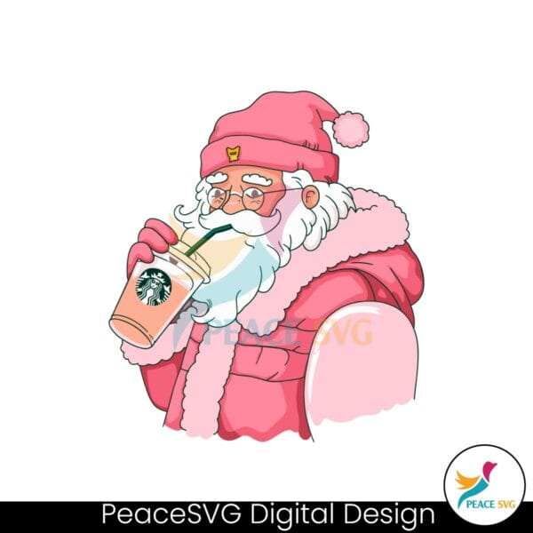 pink-santa-claus-starbucks-svg