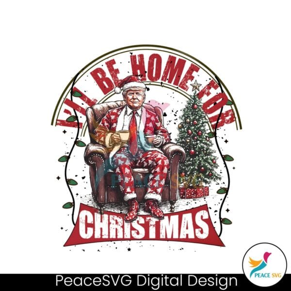 retro-vintage-trump-i-will-be-home-for-christmas-obg-png