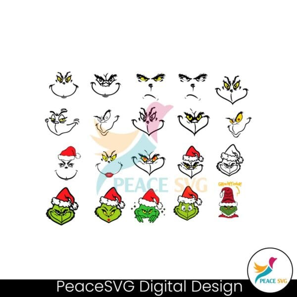 christmas-grinch-face-santa-hat-art-svg-bundle