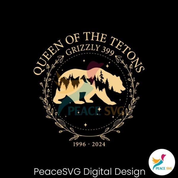 vintage-queen-of-the-tetons-in-memory-grizzly-399-svg