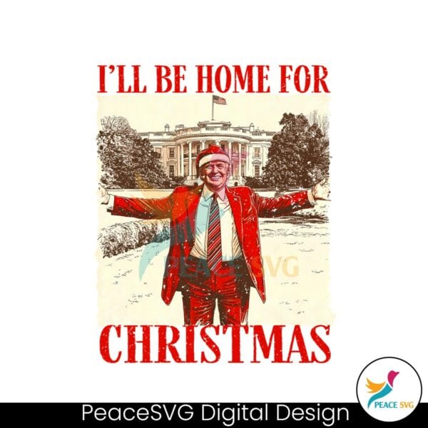 retro-vintage-trump-i-will-be-home-for-christmas-santa-hat-png