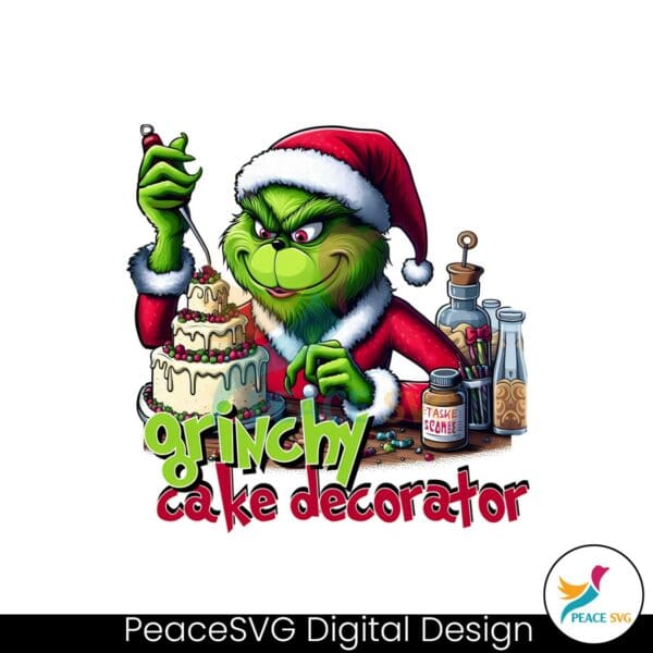 grinchy-cake-decorator-grinch-christmas-baker-svg