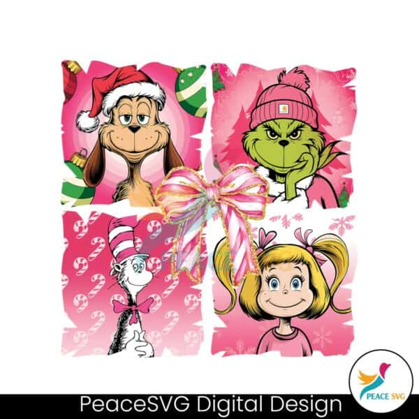 pink-grinch-christmas-coquette-glitter-png