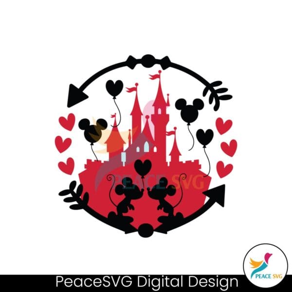 Disney Castle Couple Mickey Minnie Valentines SVG