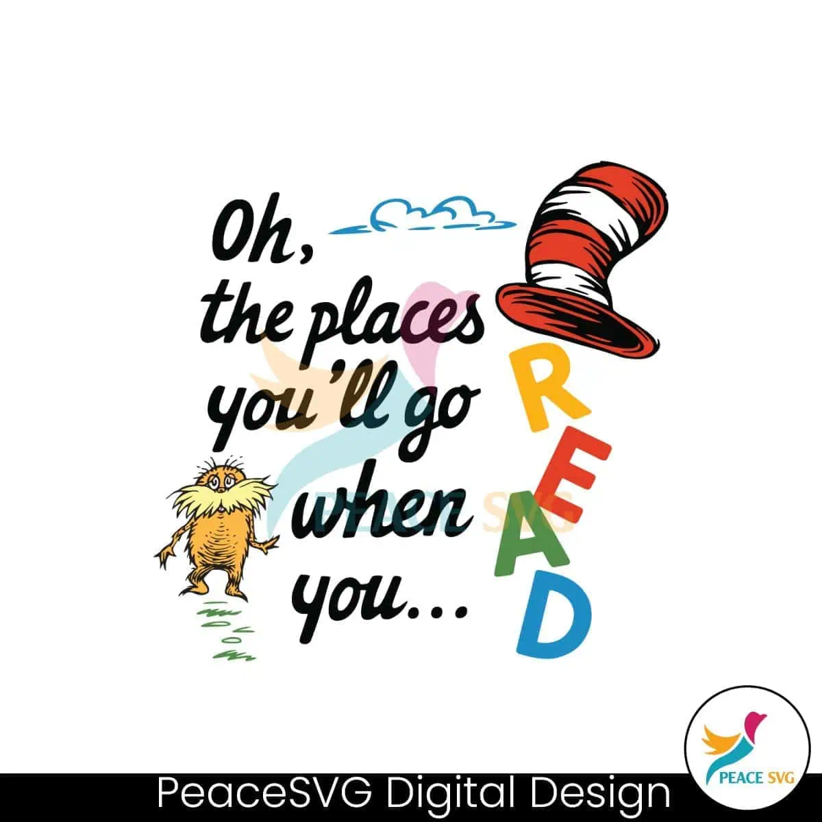 Oh The Places You Will Go When You Read Books Svg Digital Download ...