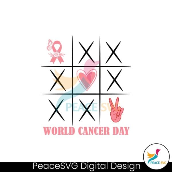 world-cancer-day-tic-tac-toe-peace-love-ribbon-svg