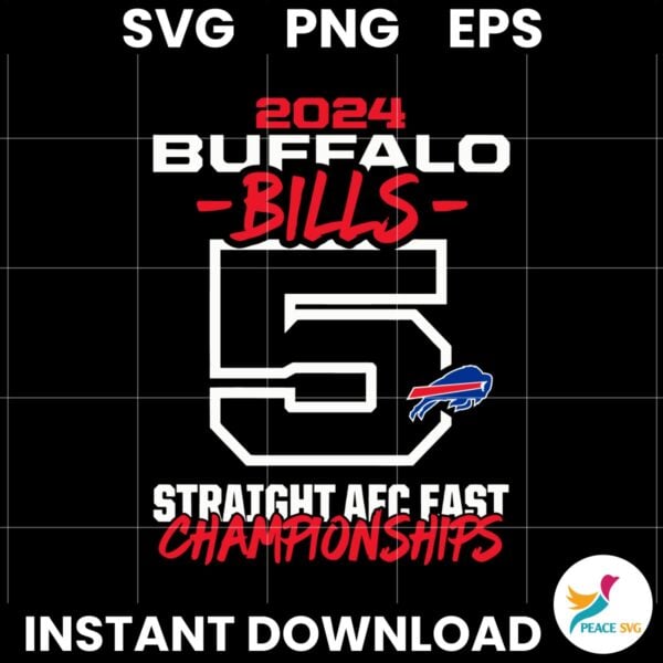 2024 Buffalo Bills Straight AFC East Championships SVG